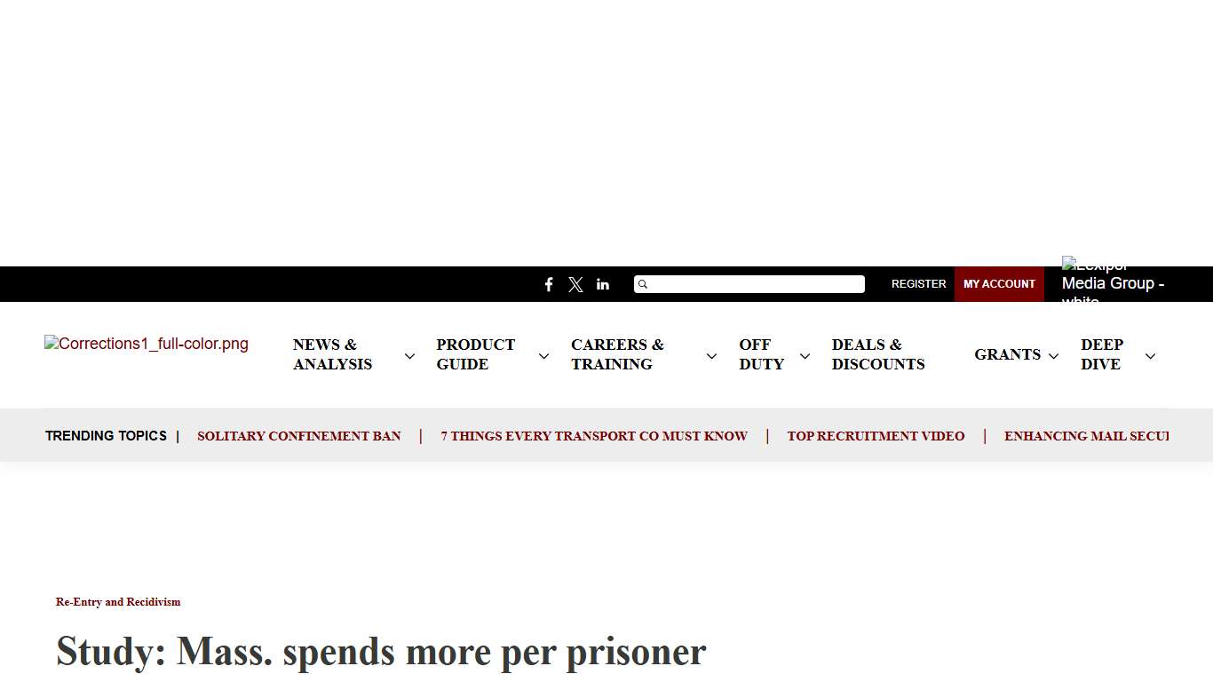 Study: Mass. spends more per prisoner than any other state